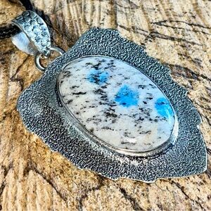 Raindrops K2 Azurite Pendant 2 1/4”